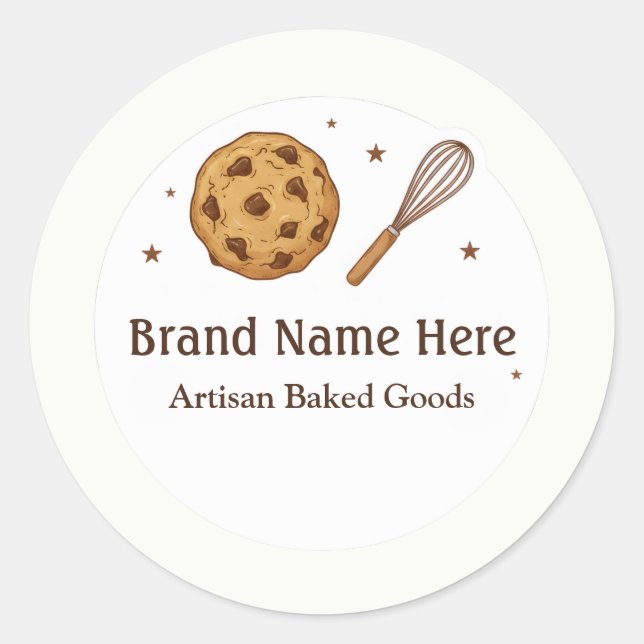 Rond Custom Bakery logo Sticker - Cookie & Whisk deisgn (Devant)