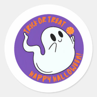 Rond Cute Halloween Ghost Sticker – Trick or Treat Kawa