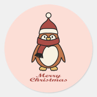 Rond cute penguin xmas Sticker