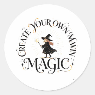 Rond Cute Witch Create Your Own Magic Whimsical Sticker