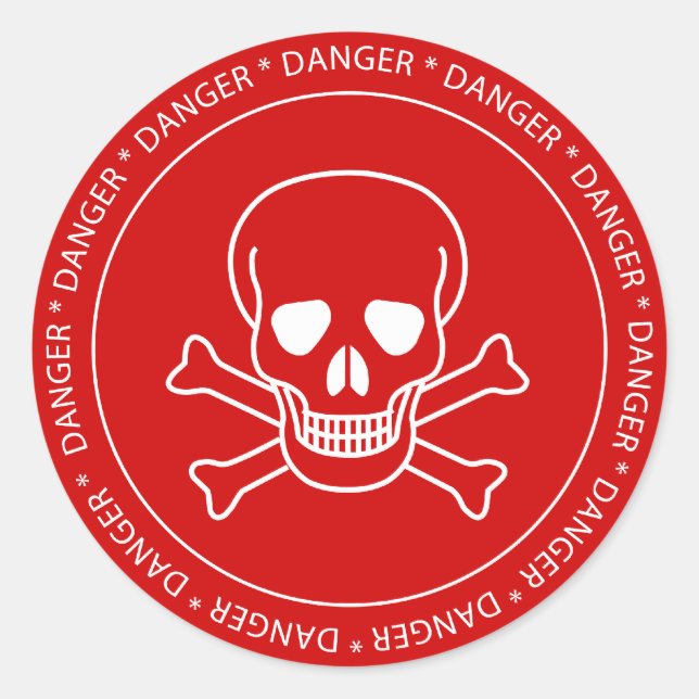 Rond Danger - Sticker pour les signes du crâne (Devant)