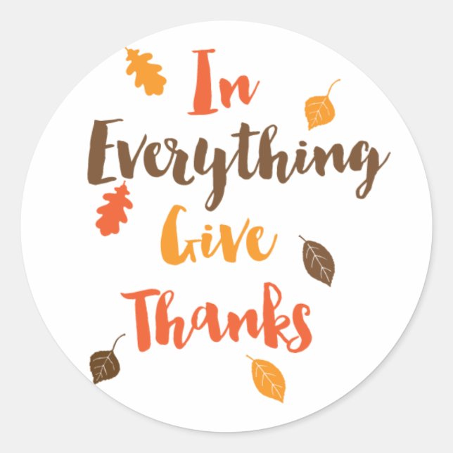 Rond Dans Tout Donner Merci Feuilles Automne Sticker (Devant)