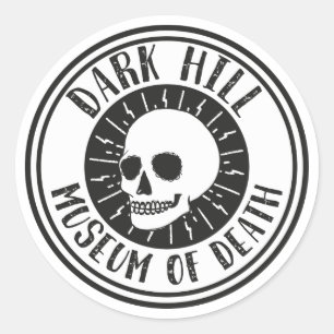 Rond Dark Hill Museum of Death Sticker crâne