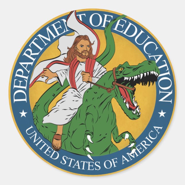 Rond Département de l'éducation - Jésus sur un Sticker  (Devant)