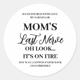 Rond Dernier Nerve de maman drôle Sticker Maman Étiquet