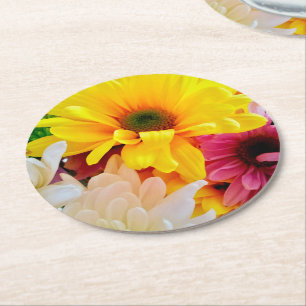 Rond Dessous de verre à bouquet-ronds de marguerites m