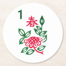 Dessous de verre à fleurs de Mah Jongg
