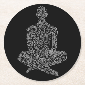 Rond Dessous de verre acétique (noir avec gris)