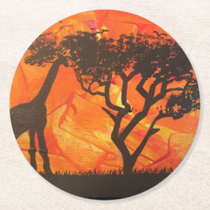 Rond Dessous de verre africains de safari de désert