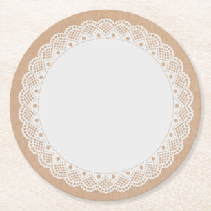 Rond Dessous de verre blancs de papier de regard de