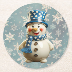 Rond Dessous de verre bonhomme de neige en céramique