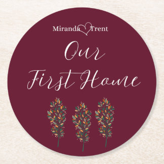 Rond Dessous de verre Burgundy First Home