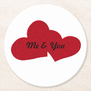 Rond dessous de verre cardiaques "Me & Toi"