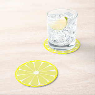 Rond Dessous de verre citron en papier