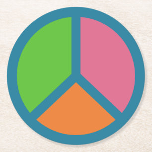 Rond Dessous de verre colorés des signes de paix