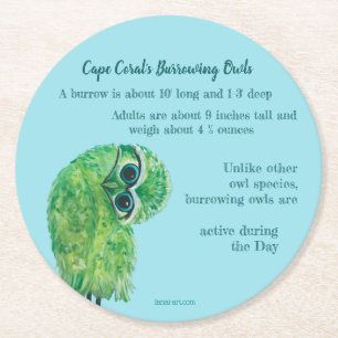 Rond Dessous de verre creusants de corail de hibou de