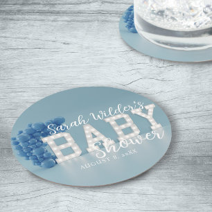Rond Dessous de verre de Baby shower Blue Boy Balloon A