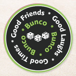 Rond Dessous de verre de Bunco - bons amis de Bunco