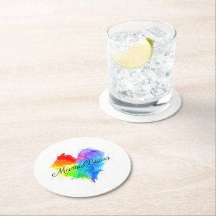 Rond Dessous de verre de Coeur arc-en-ciel