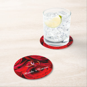 Rond Dessous de verre de design Mariage moderne et pers