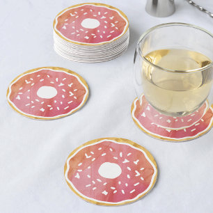 Rond Dessous de verre de Donut Coral Orange