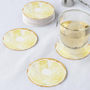 Rond Dessous de verre de Donut jaune pastel