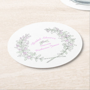 Rond Dessous de verre de douche nuptiale personnalisés 