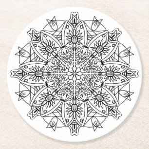 Rond dessous de verre de fleur de mandala