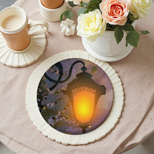 Rond Dessous de verre de lampes à crémaillère enchaîné
