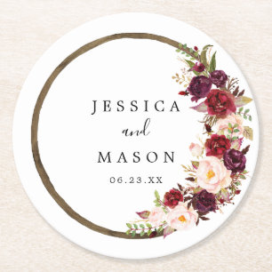 Rond Dessous de verre de Mariage de la couronne de Boho