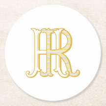 DESSOUS DE VERRE de monogramme ou de monogramme RH