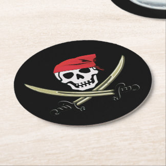 Rond Dessous de verre de papier de barre de pirate de