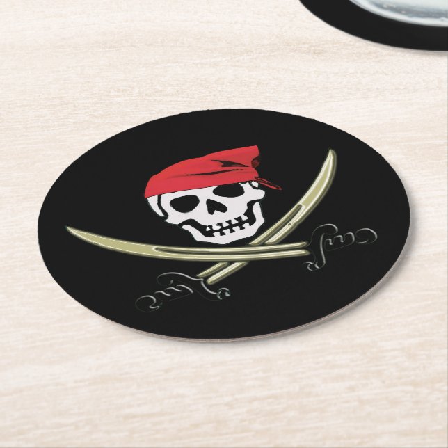 Rond Dessous de verre de papier de barre de pirate de (Incliné)