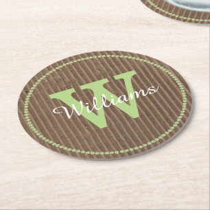 Rond Dessous de verre de papier de monogramme de regard