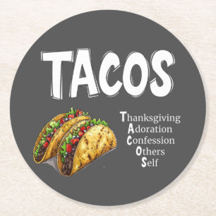 Rond DESSOUS DE VERRE de papier de prière TACOS