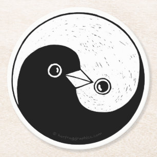 Rond dessous de verre de papier de Yin Yang