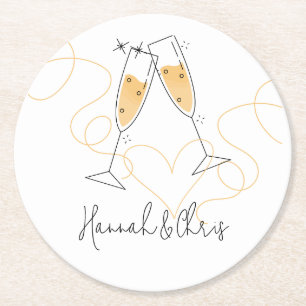 Rond Dessous de verre de papier Fiançailles de toast mo