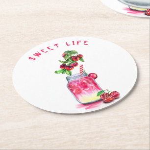 Rond Dessous de verre de papier frais pour la boisson a