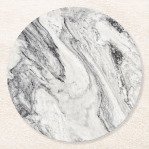 Rond Dessous de verre de papier Motif en marbre