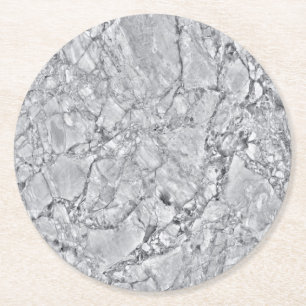 Rond Dessous de verre de papier Motif en marbre