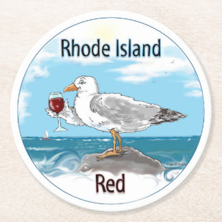 Rond dessous de verre de papier rouge R.I. "EastCoaster