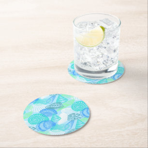 Rond Dessous de verre de papier Sea Shells