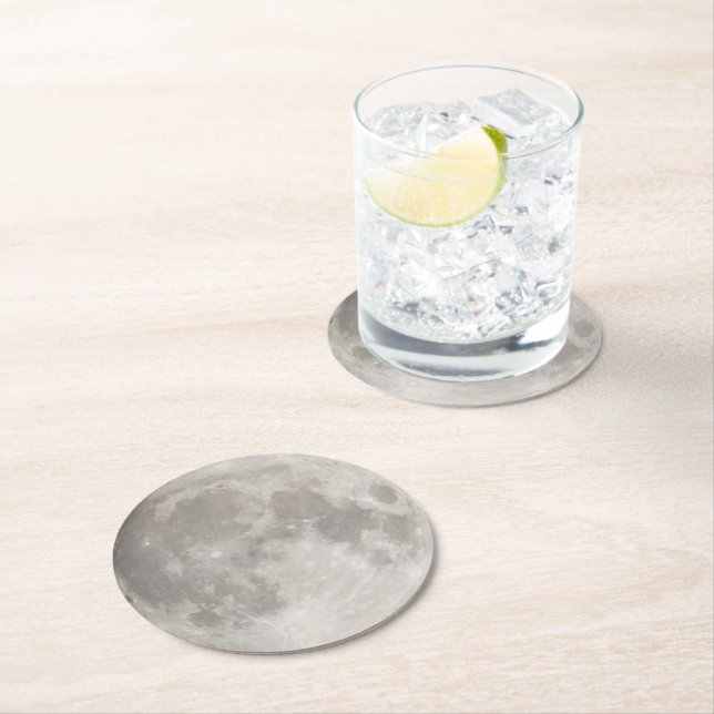 Rond Dessous de verre de papier sur la super-lune (En situation)