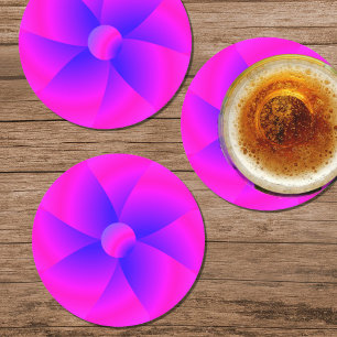 Rond Dessous de verre de partie papier rose et bleu cla