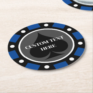 Rond Dessous de verre de puces de poker Casino avec con