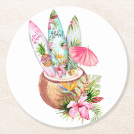 Rond dessous de verre de surf d'Aloha