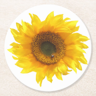Rond dessous de verre de tournesol jaune