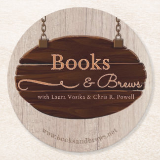 Rond Dessous de verre des livres et des brasseries