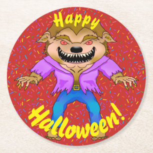 Rond Dessous de verre d'Halloween du loup-garou