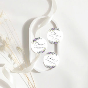Rond Dessous de verre élégant à fleurs violettes pour m